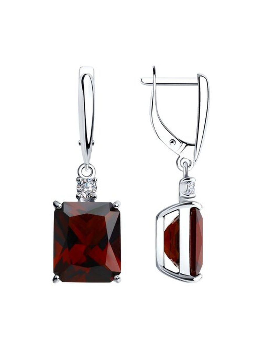 

Серьги подвески из серебра TEO MAORI 892021425, ситалл/фианит, 892021425