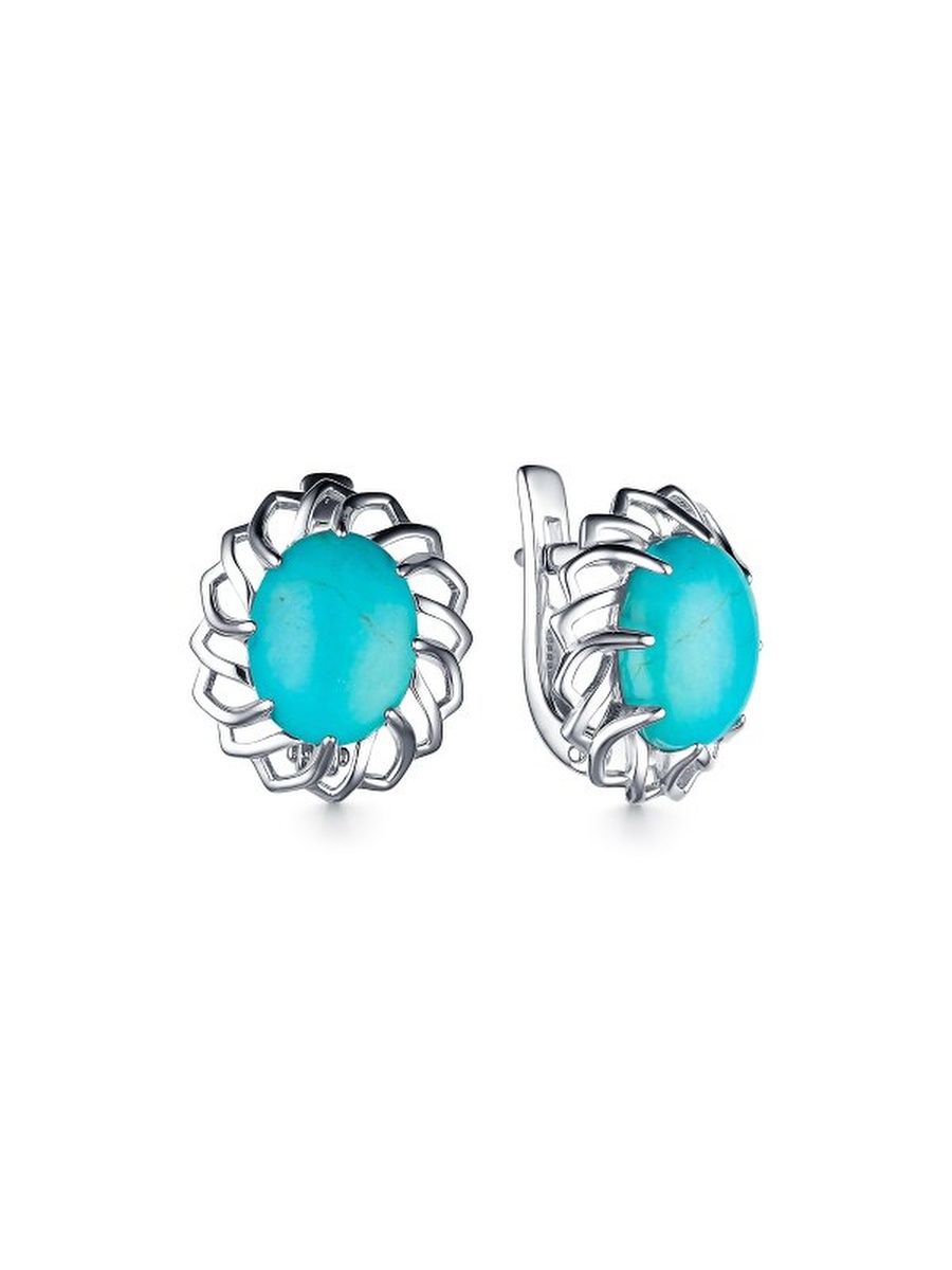

Серьги из серебра TEO MAORI 8С-4027рк438, бирюза, 8С-4027рк438