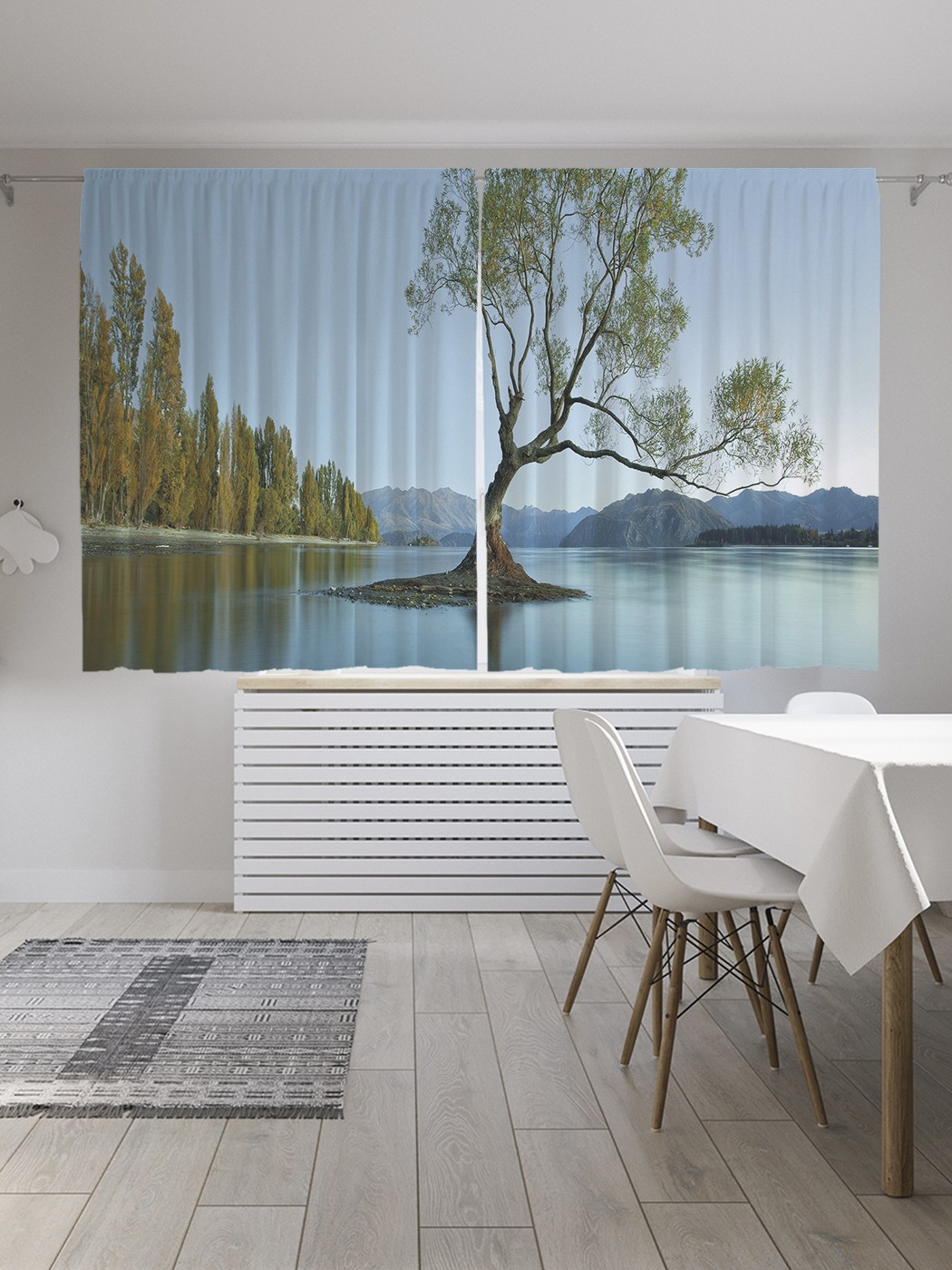 

Классические шторы JoyArty "Дерево на отмели", серия Oxford DeLux, 2 полотна 145x180 см, Дерево на отмели