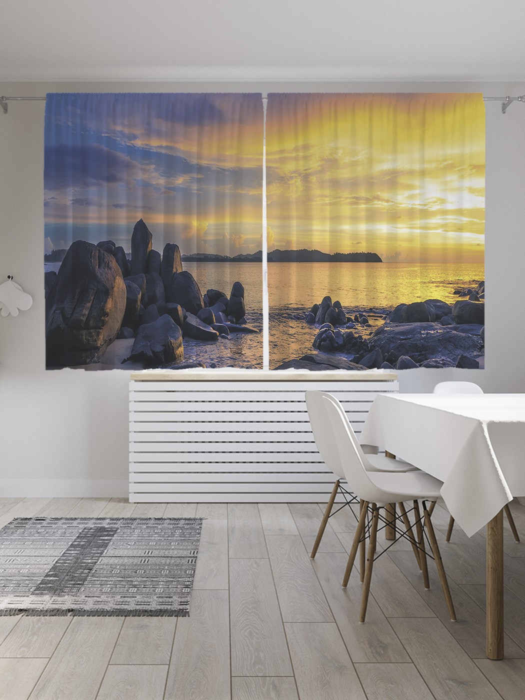 

Классические шторы JoyArty "Валуны на песке", серия Oxford DeLux, 2 полотна 145x180 см, Валуны на песке