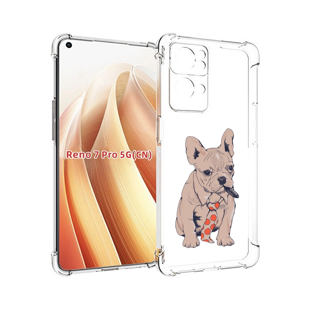 

Чехол MyPads бульдог с сигарой для OPPO Reno7 Pro 5G, Прозрачный, Tocco