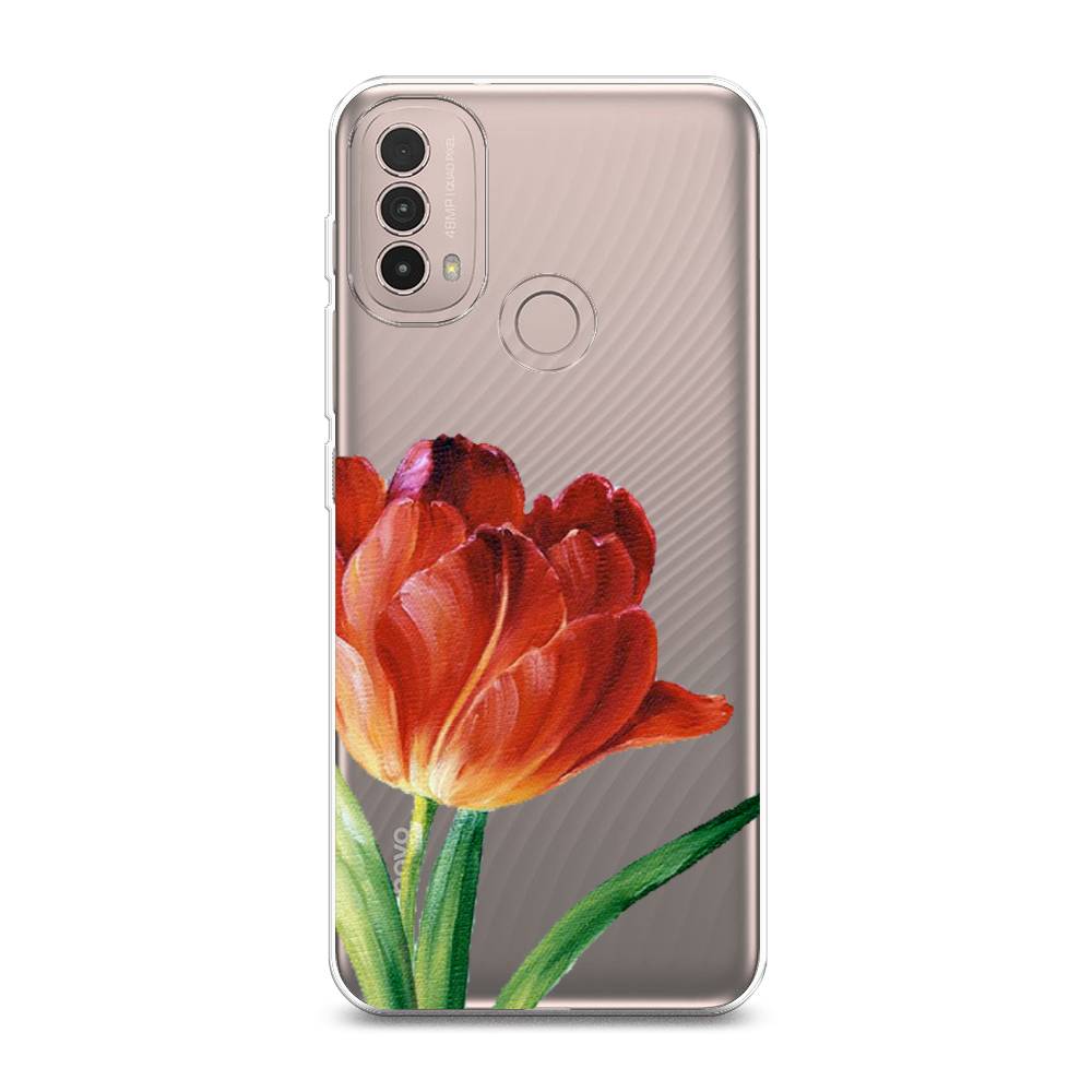 фото Силиконовый чехол "красный тюльпан" на lenovo k14 plus awog
