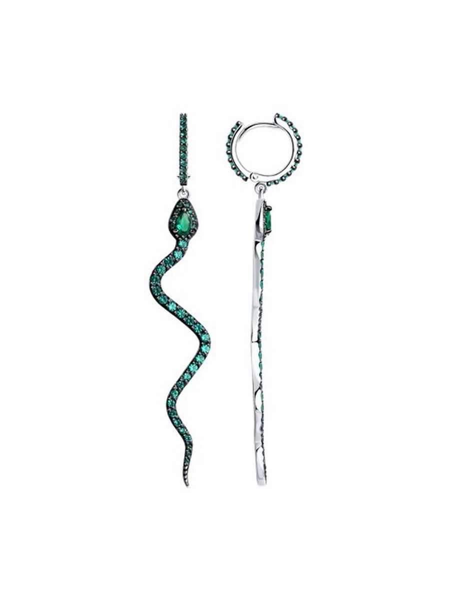 

Серьги подвески из серебра TEO MAORI 894025562, фианит, 894025562