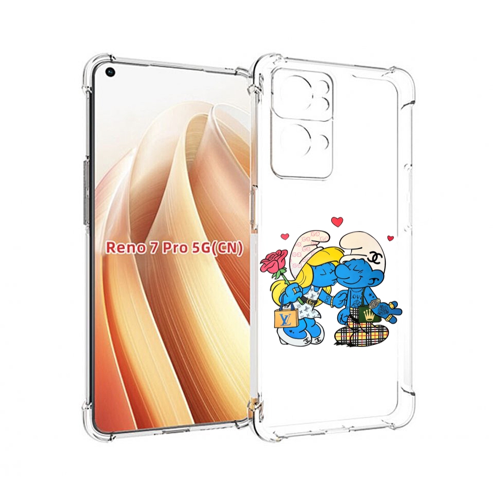 

Чехол MyPads модные-смурфики для OPPO Reno7 Pro 5G, Прозрачный, Tocco