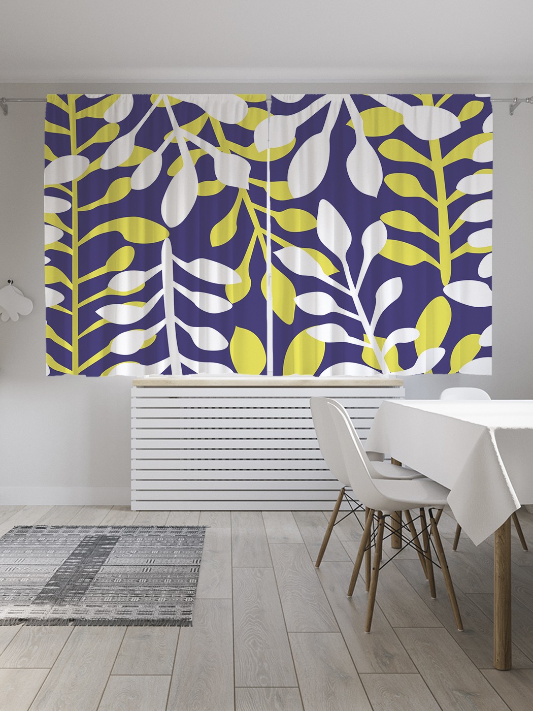 

Классические шторы JoyArty "Силуэты листьев", серия Oxford DeLux, 2 полотна 145x180 см, Силуэты листьев