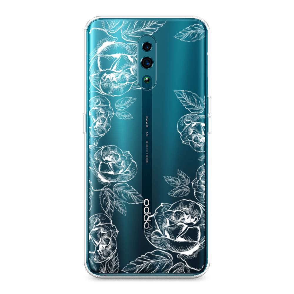 

Чехол для Oppo Reno "Розы графика", Черный;серый, 250750-2