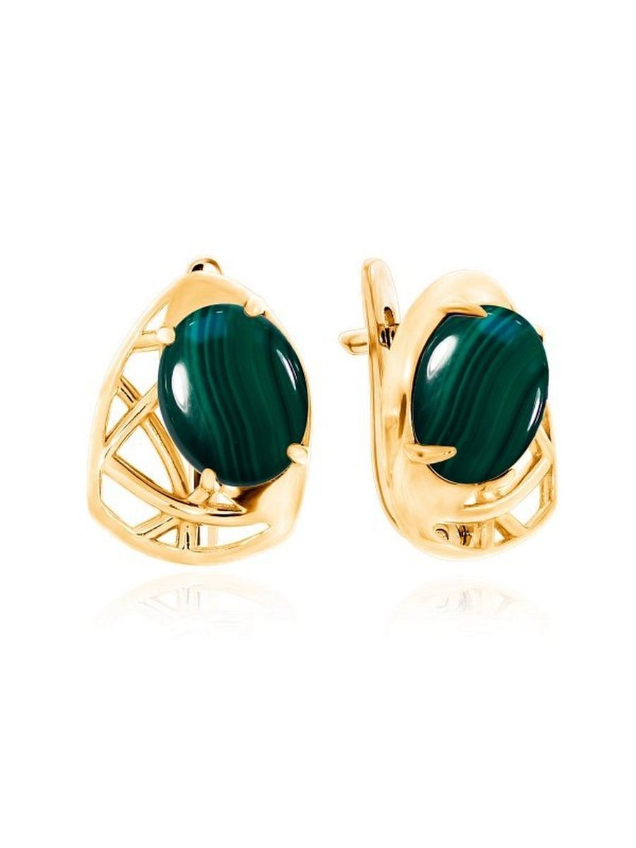 

Серьги из серебра TEO MAORI 82320380988, малахит, 82320380988