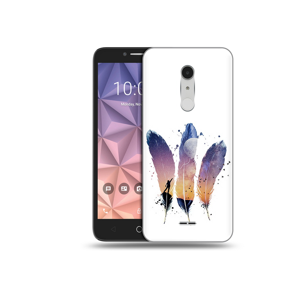 

Чехол MyPads Tocco для Alcatel A3 XL небесные перья, Прозрачный, Tocco