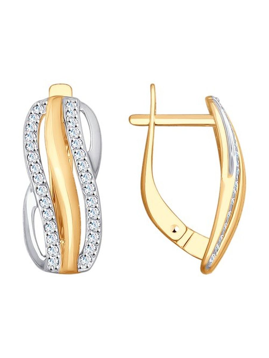 

Серьги из золота TEO MAORI 8028058-4, фианит, 8028058-4