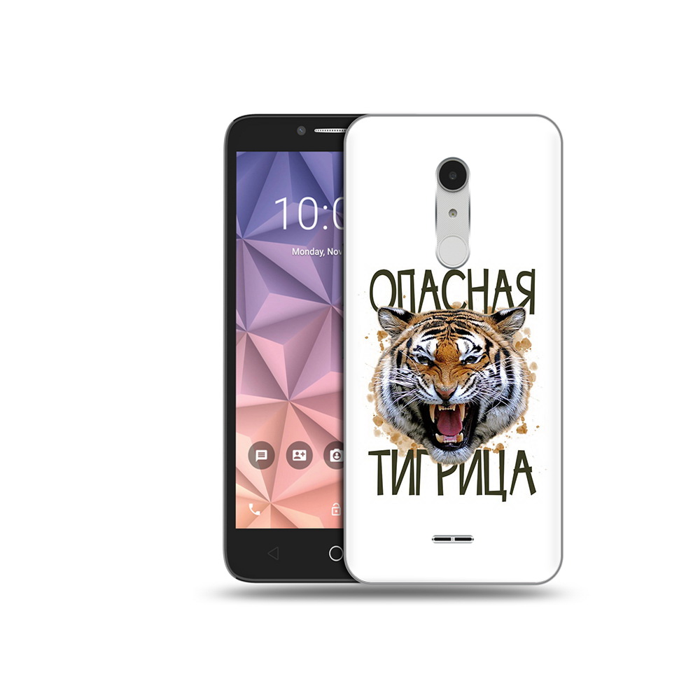 

Чехол MyPads Tocco для Alcatel A3 XL опасная тигрица, Прозрачный, Tocco