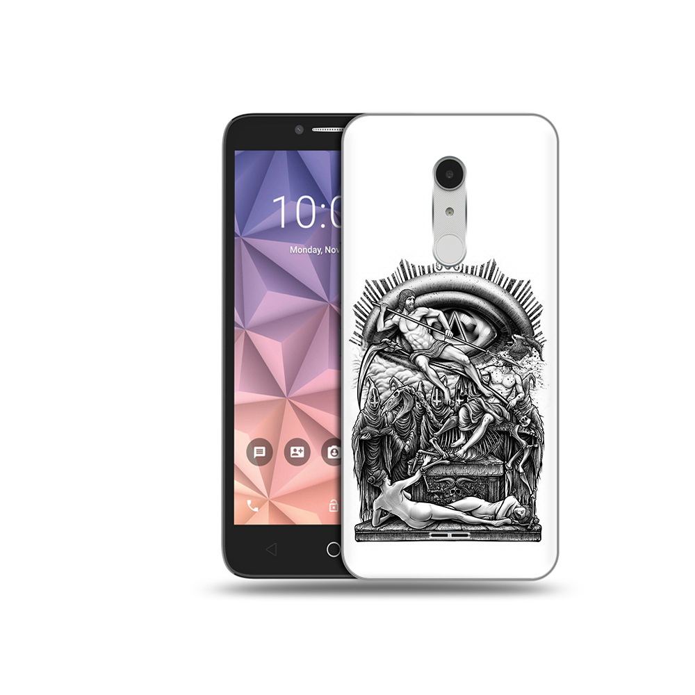 

Чехол MyPads Tocco для Alcatel A3 XL оракул черно белый, Прозрачный, Tocco