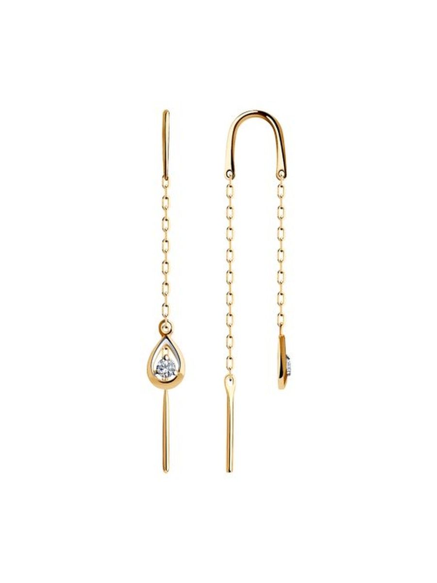 

Серьги из золота TEO MAORI 8028674-4, фианит, 8028674-4