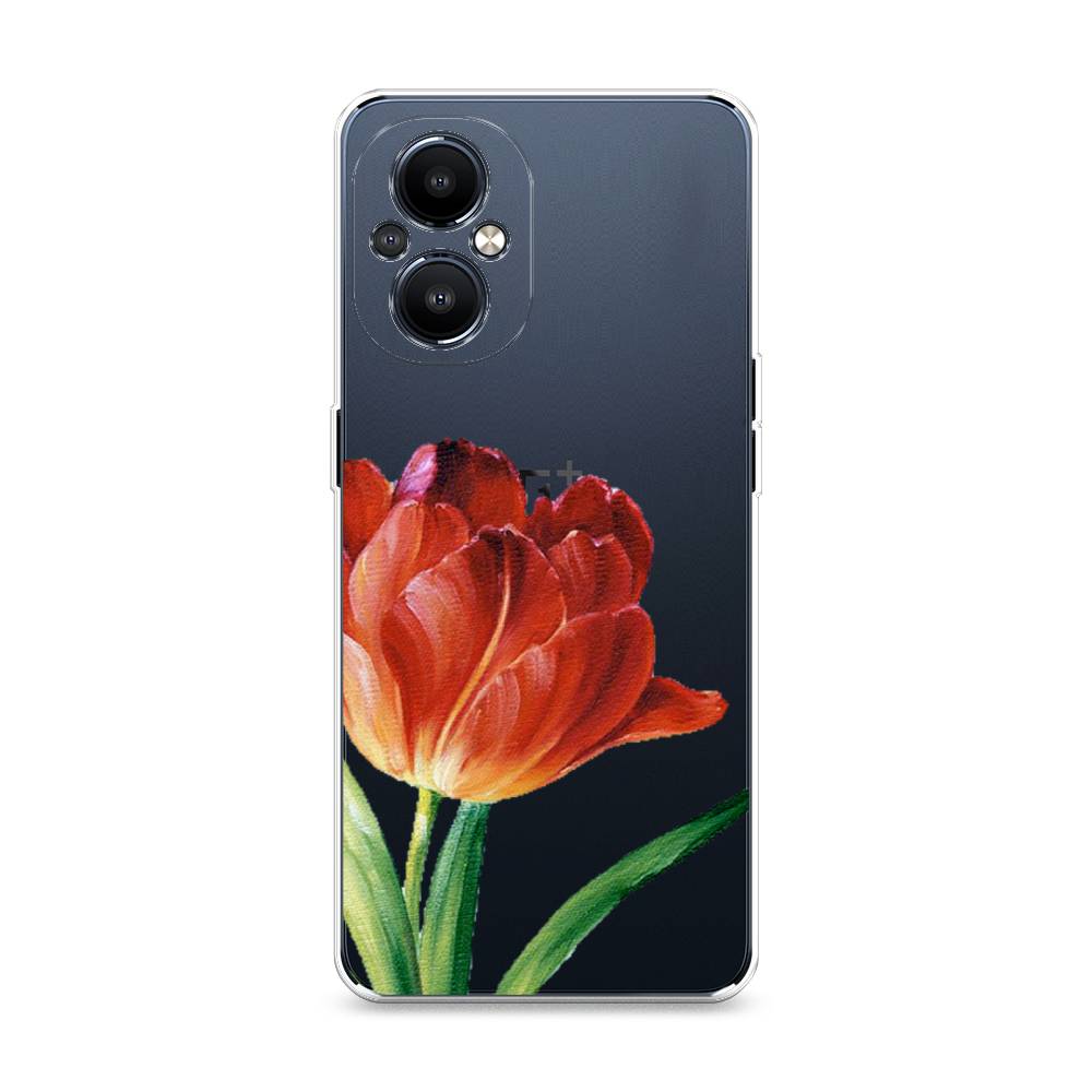 фото Силиконовый чехол "красный тюльпан" на oneplus nord n20 5g awog