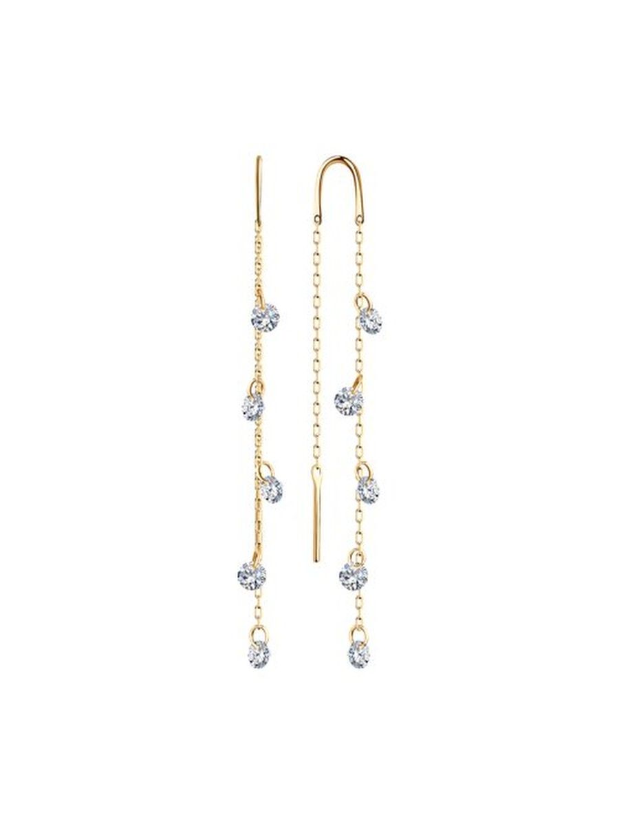 

Серьги из золота TEO MAORI 8028715-4, фианит, 8028715-4