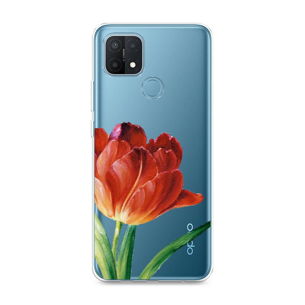 фото Силиконовый чехол "красный тюльпан" на oppo a15s awog