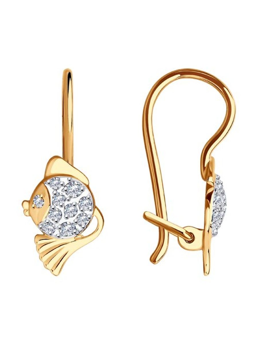 

Серьги из золота TEO MAORI 8029431-4, фианит, 8029431-4