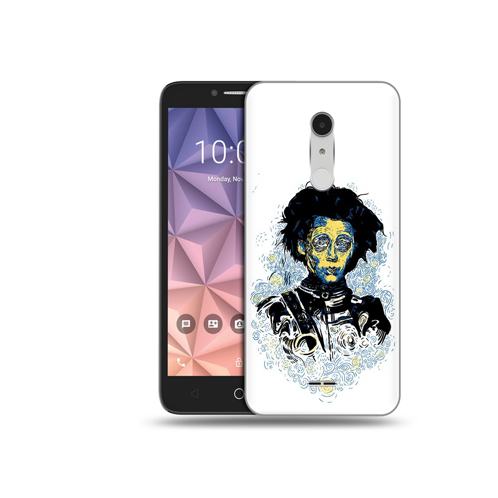 

Чехол MyPads Tocco для Alcatel A3 XL парень черно-белый абстракция, Прозрачный, Tocco