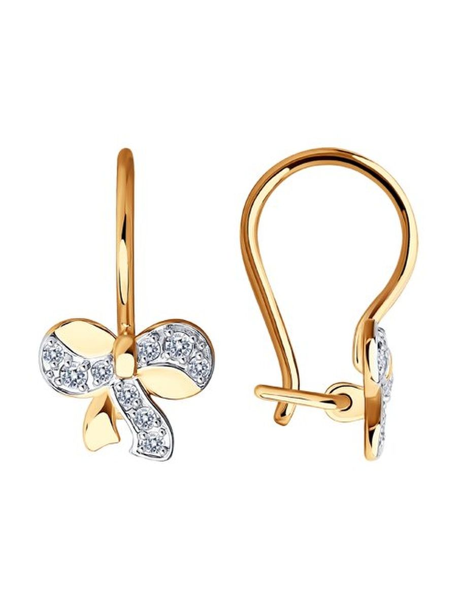 

Серьги из золота TEO MAORI 8029433-4, фианит, 8029433-4