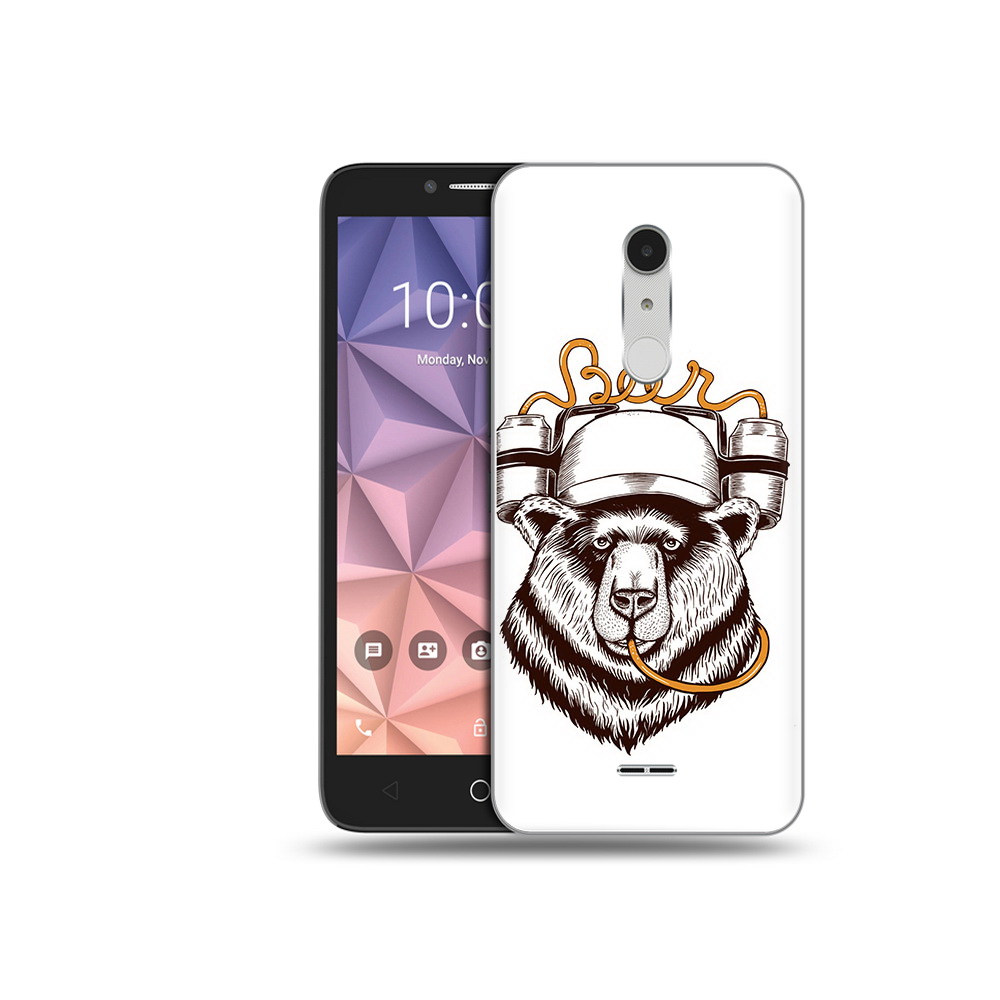 

Чехол MyPads Tocco для Alcatel A3 XL пивной медведь, Прозрачный, Tocco