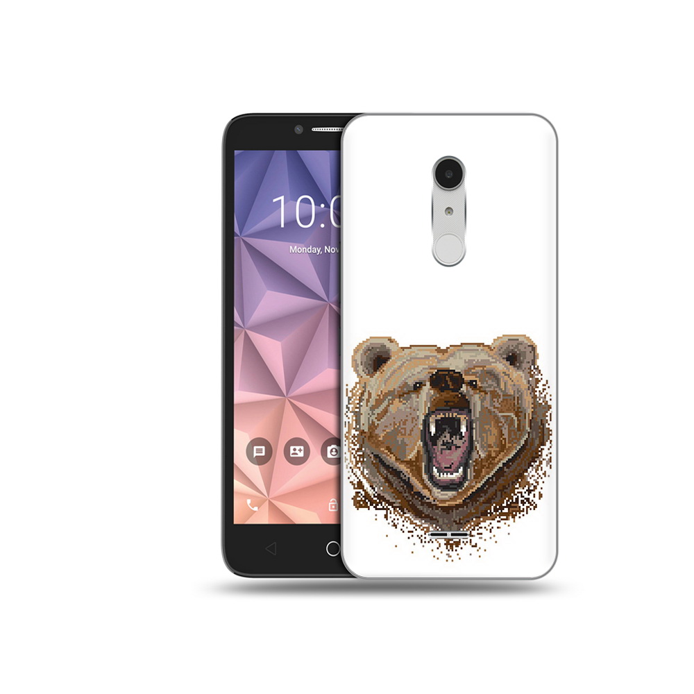 

Чехол MyPads Tocco для Alcatel A3 XL пиксельный медведь, Прозрачный, Tocco