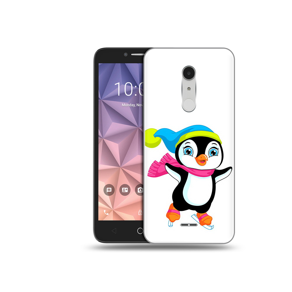 

Чехол MyPads Tocco для Alcatel A3 XL пингвин на коньках, Прозрачный, Tocco