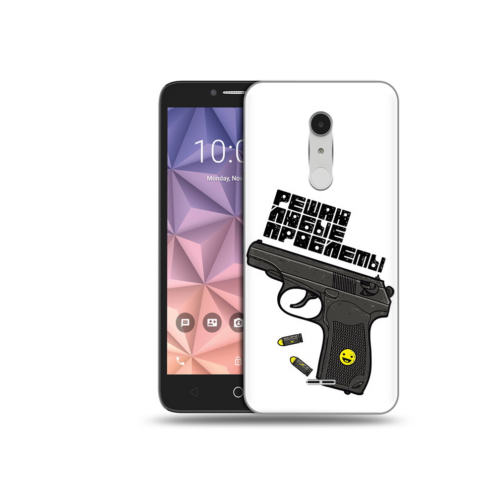 

Чехол MyPads Tocco для Alcatel A3 XL пистолет против проблем, Прозрачный, Tocco