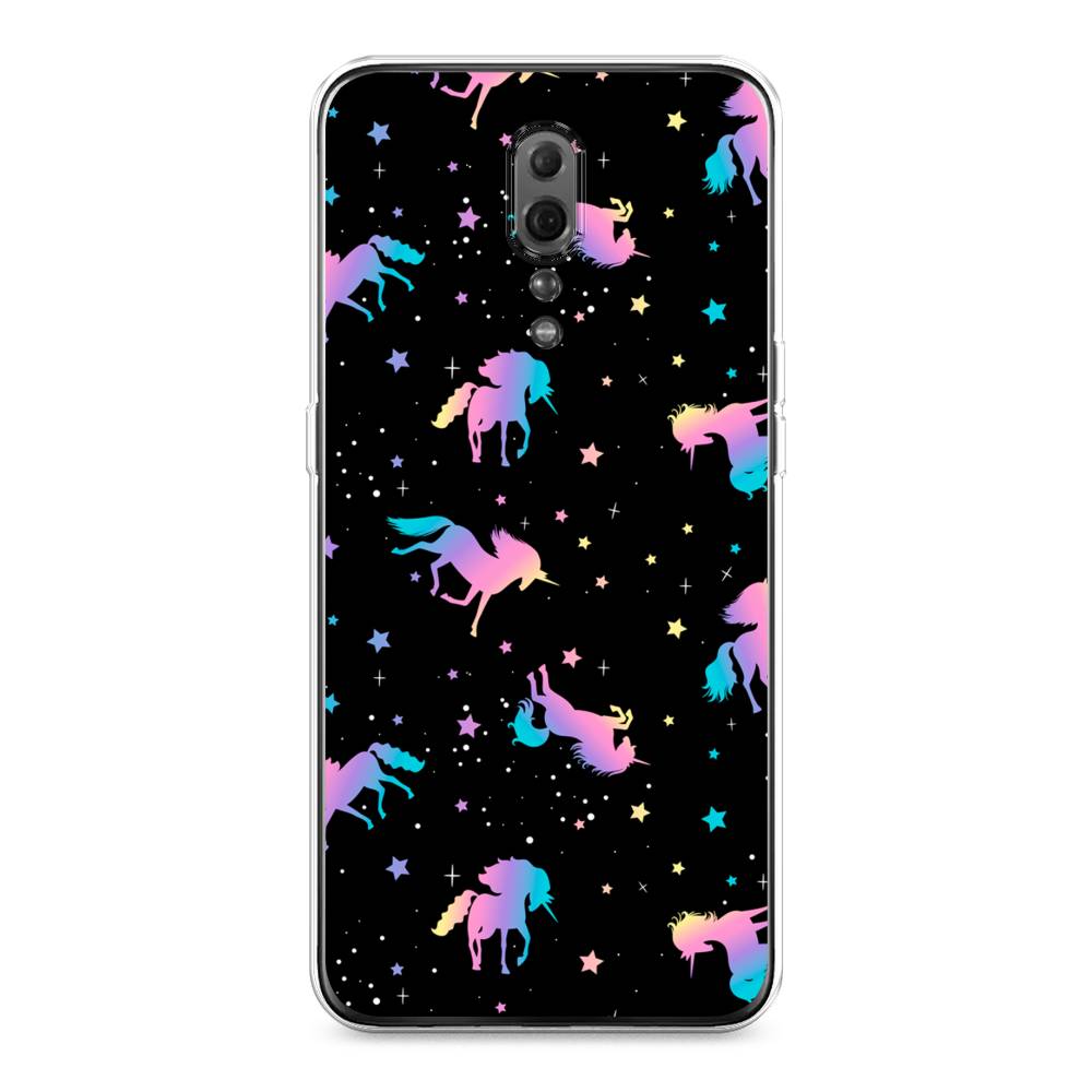 

Чехол для Oppo Reno Z "Единороги градиент", Черный;розовый;голубой, 250950-1