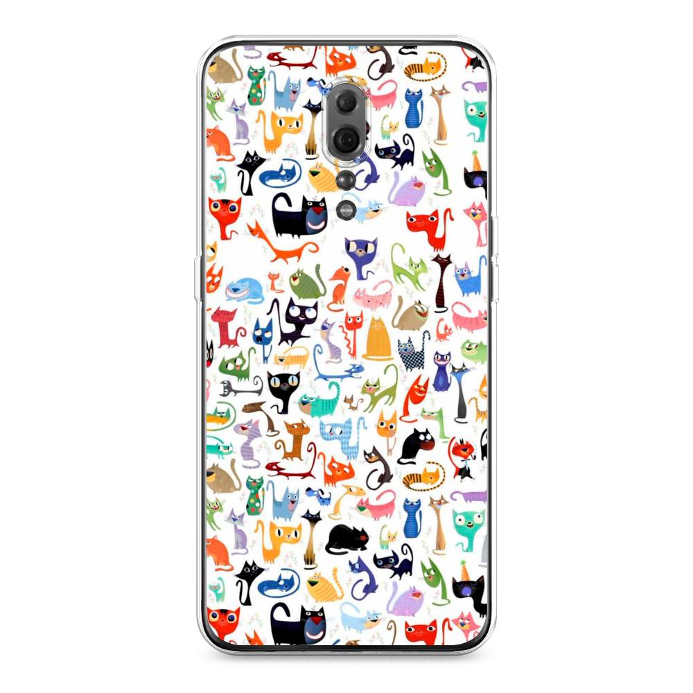 

Чехол для Oppo Reno Z "Цветные коты", Разноцветный, 250950-1