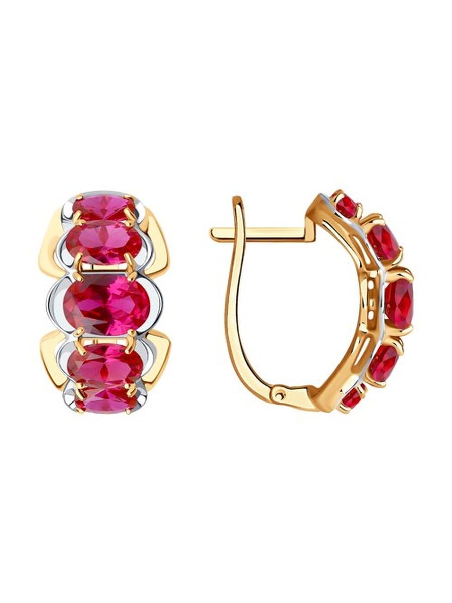 

Серьги из золота TEO MAORI 837724566, рубин искусственный, 837724566
