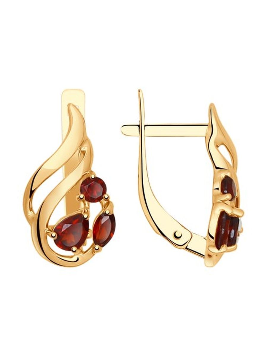 

Серьги из золота TEO MAORI 837724747, гранат, 837724747