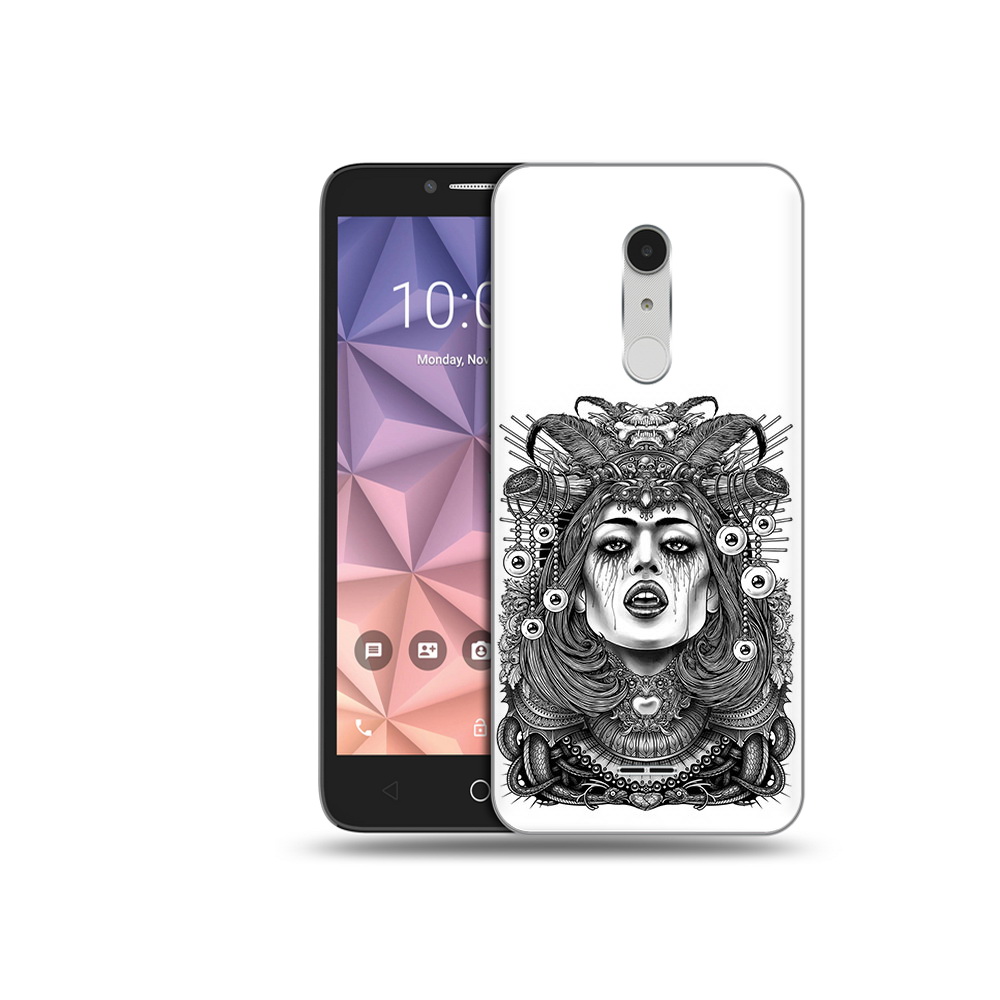 

Чехол MyPads Tocco для Alcatel A3 XL портрет девушки черно белый, Прозрачный, Tocco