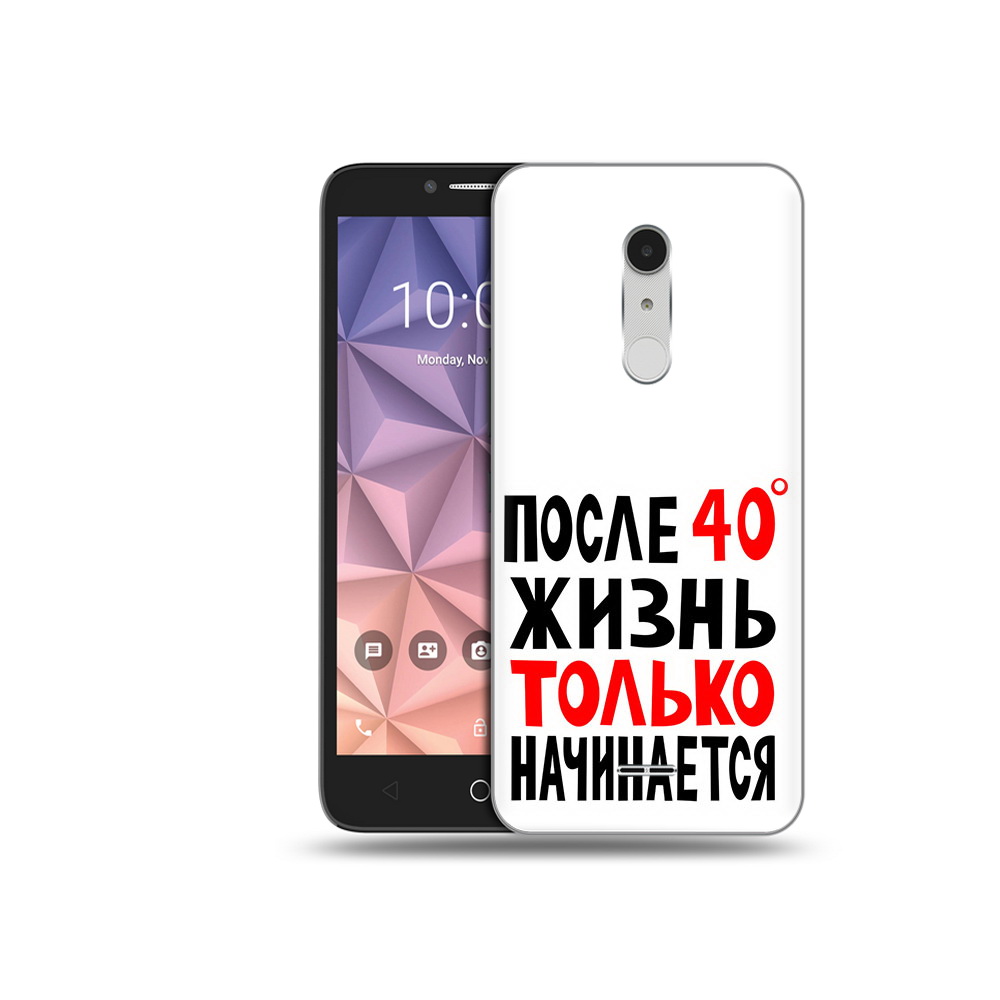 

Чехол MyPads Tocco для Alcatel A3 XL после 40 жизнь начинается, Прозрачный, Tocco