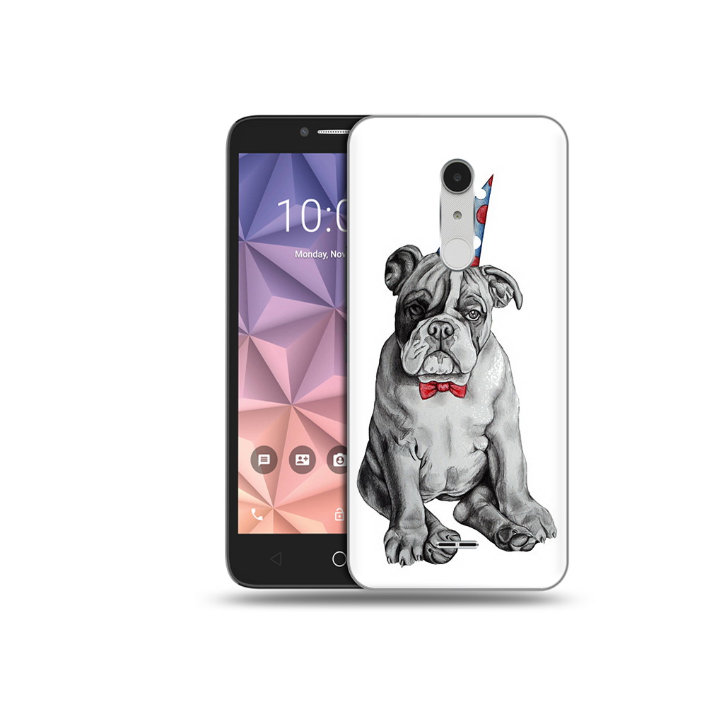 

Чехол MyPads Tocco для Alcatel A3 XL праздничный щенок, Прозрачный, Tocco