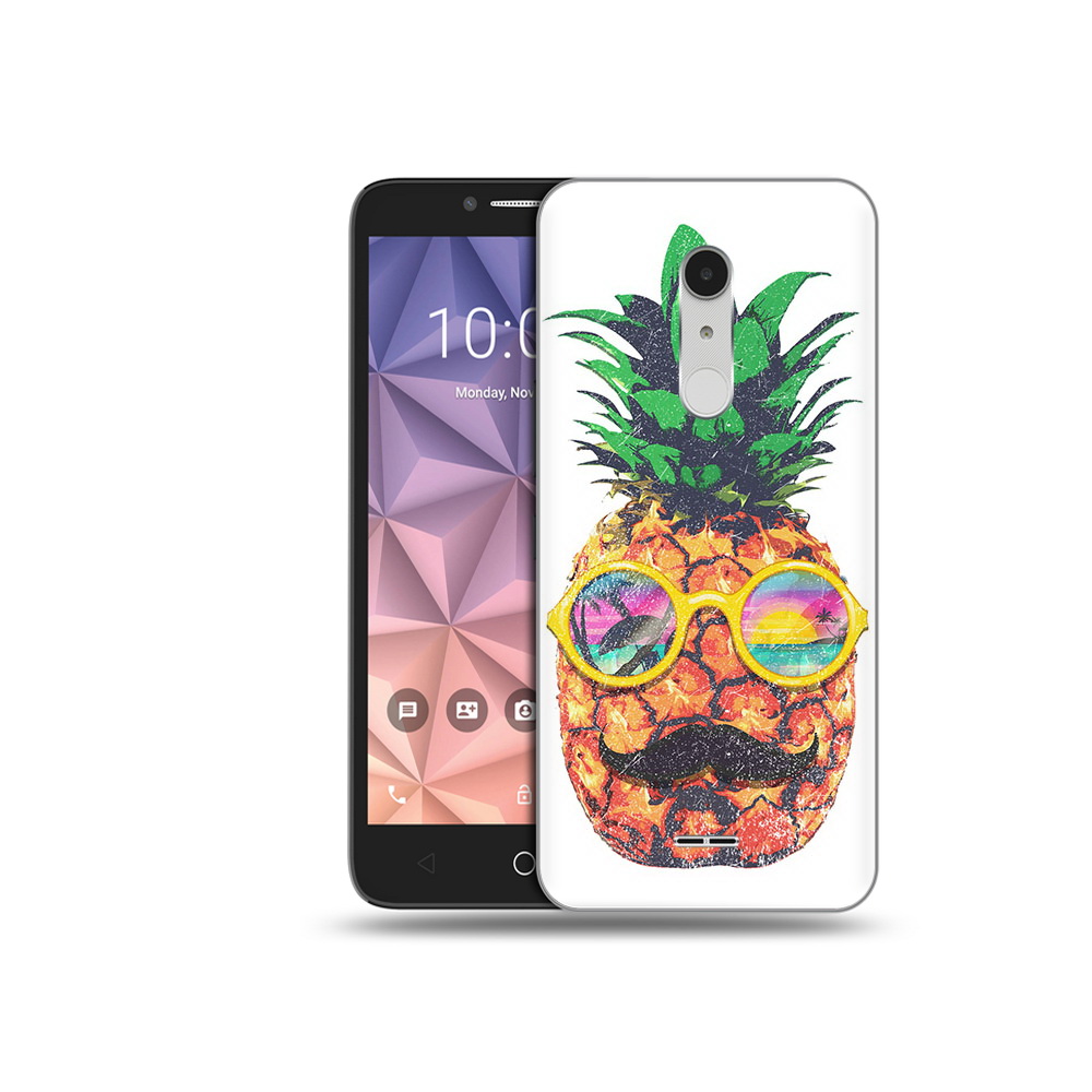 

Чехол MyPads Tocco для Alcatel A3 XL прикольный ананас с лицом, Прозрачный, Tocco