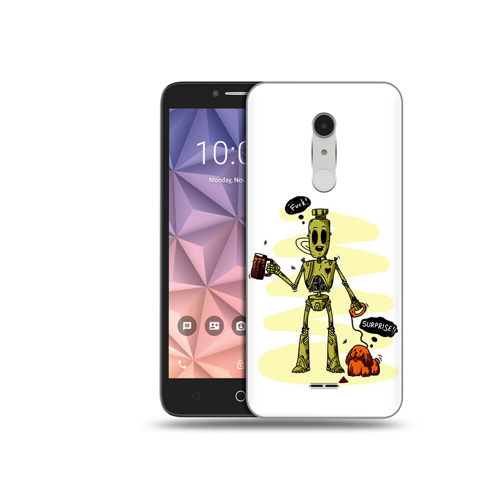 

Чехол MyPads Tocco для Alcatel A3 XL прикольный робот, Прозрачный, Tocco