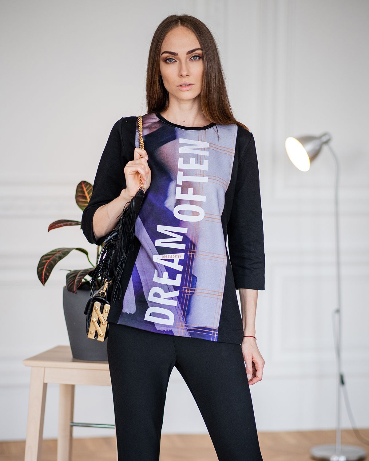 

Лонгслив женский SAHAR Art lab O61.8 черный 46 RU, O61.8