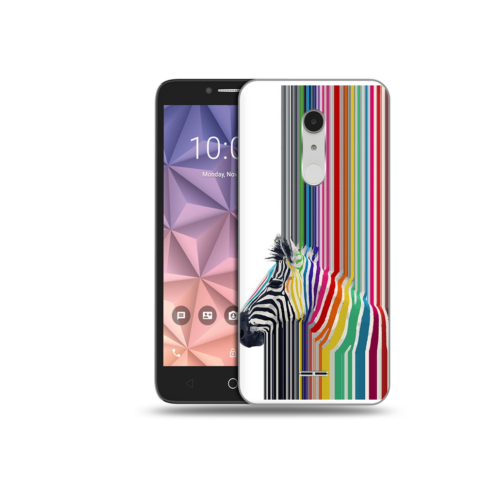 

Чехол MyPads Tocco для Alcatel A3 XL радужная зебра, Прозрачный, Tocco