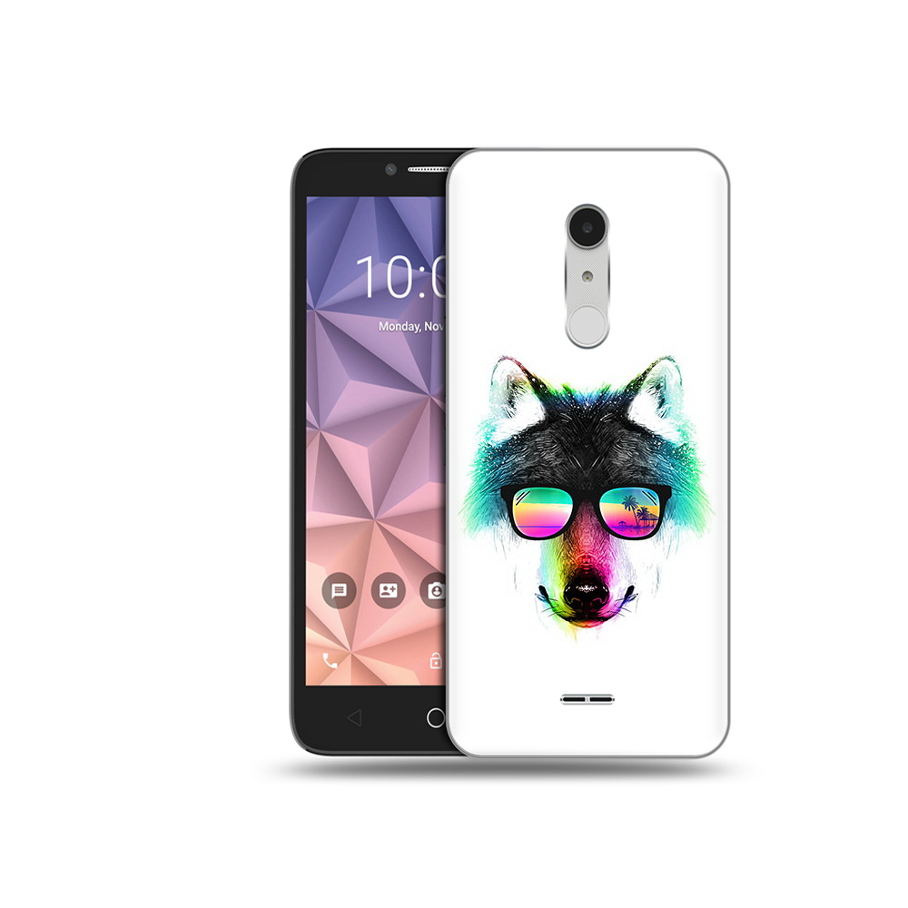

Чехол MyPads Tocco для Alcatel A3 XL радужный волк, Прозрачный, Tocco