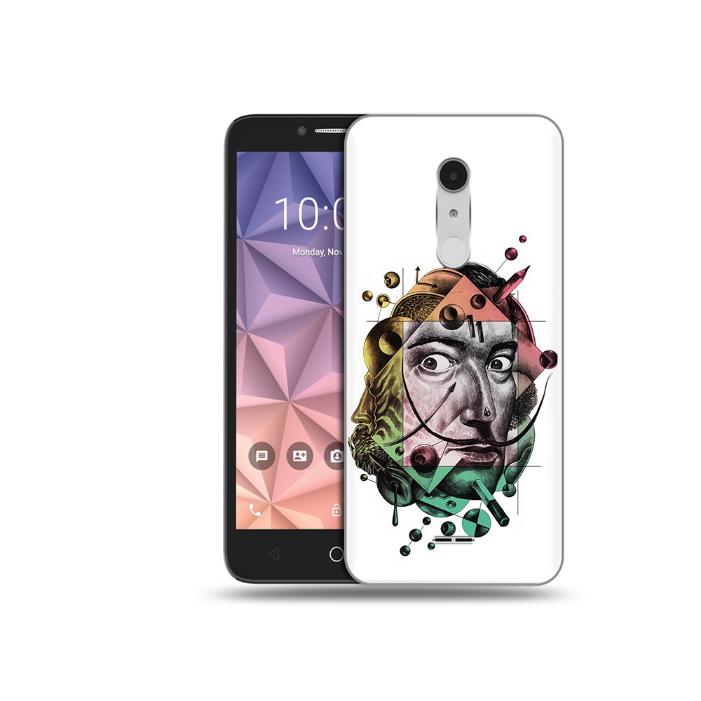 

Чехол MyPads Tocco для Alcatel A3 XL разноцветное лицо абстракция, Прозрачный, Tocco