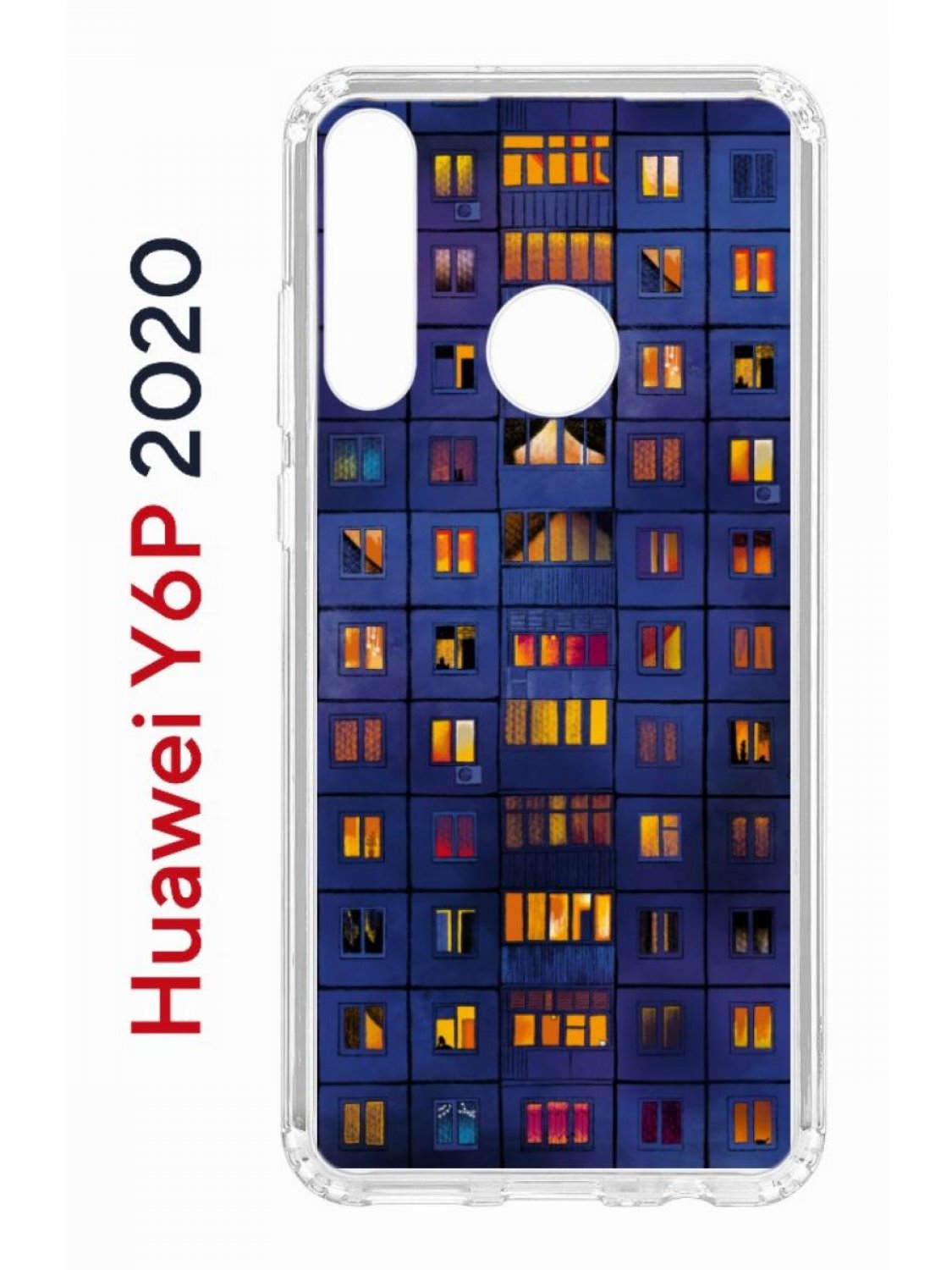 

Чехол на Huawei Y6p 2020 с принтом Kruche Print Ночные окна, противоударный бампер, Прозрачный;синий;оранжевый;коричневый, Хуавей ю6п 2020