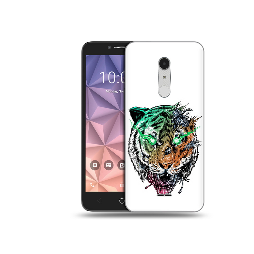 

Чехол MyPads Tocco для Alcatel A3 XL робо-тигр, Прозрачный, Tocco
