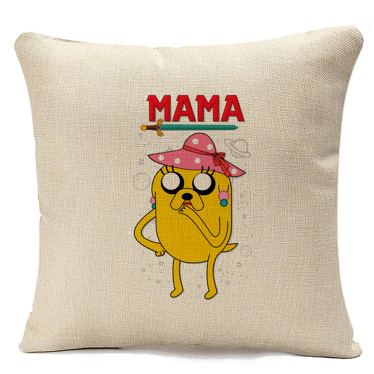 

Подушка бежевая CoolPodarok Семья. Джейк - мама, Бежевый