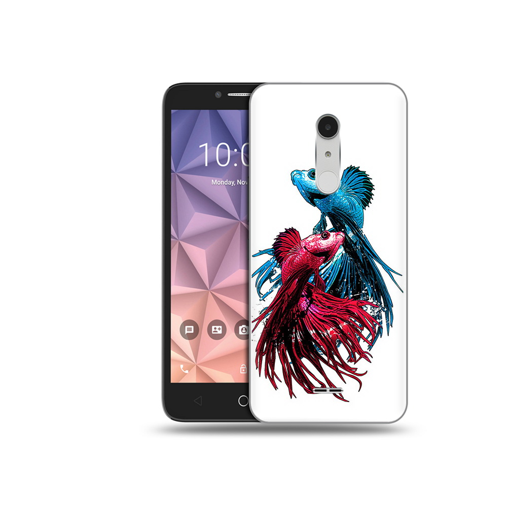 

Чехол MyPads Tocco для Alcatel A3 XL рыбы петушки, Прозрачный, Tocco