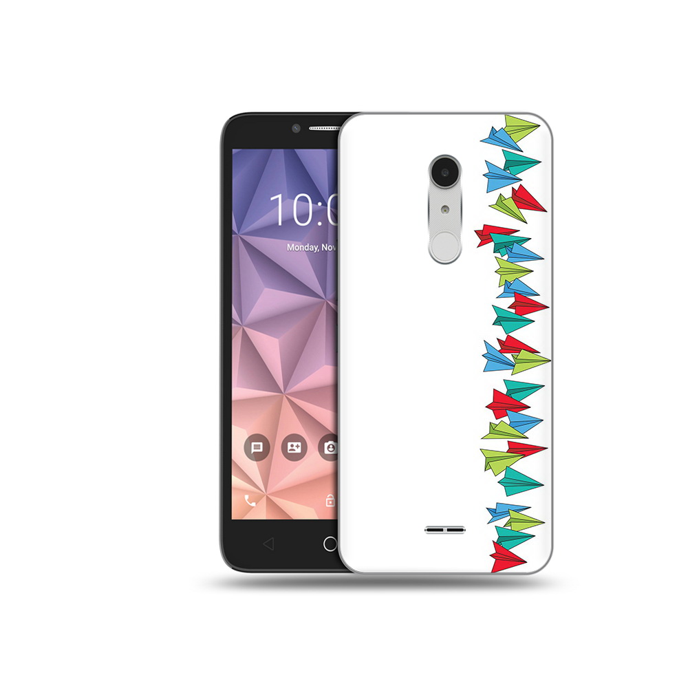 

Чехол MyPads Tocco для Alcatel A3 XL самолетики из листочков, Прозрачный, Tocco
