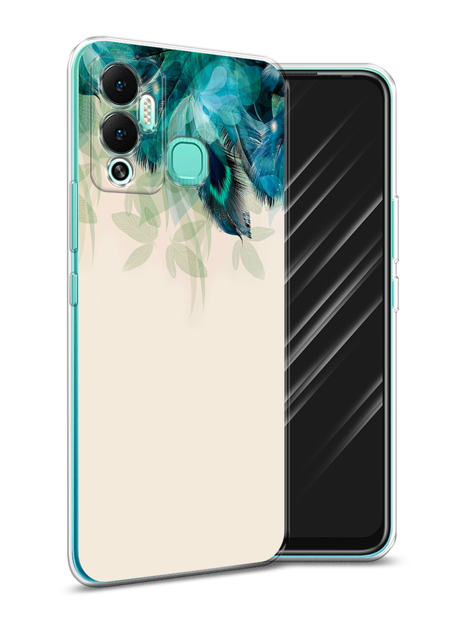 

Чехол Awog на Infinix Hot 12 Play "Перья голубого цвета", Разноцветный, 3101750-2