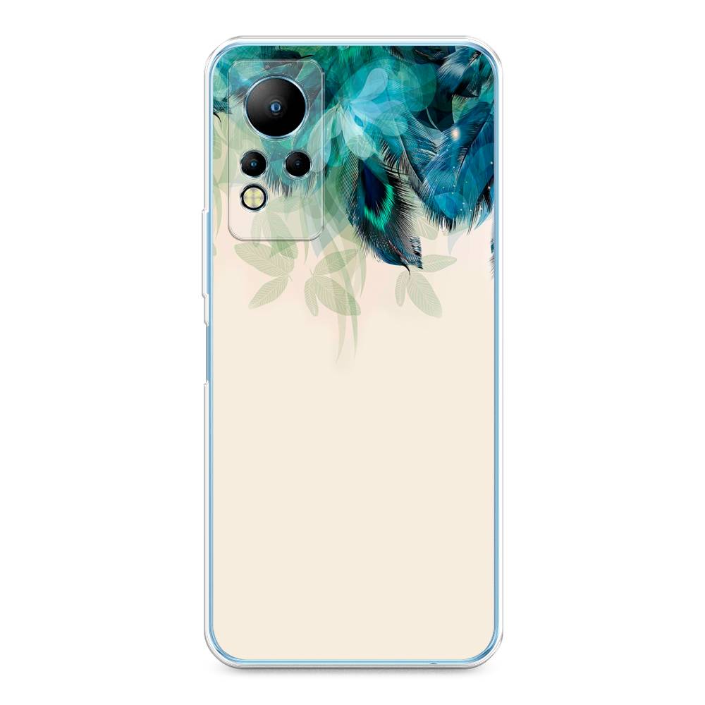 фото Силиконовый чехол "перья голубого цвета" на infinix note 12 g88 awog