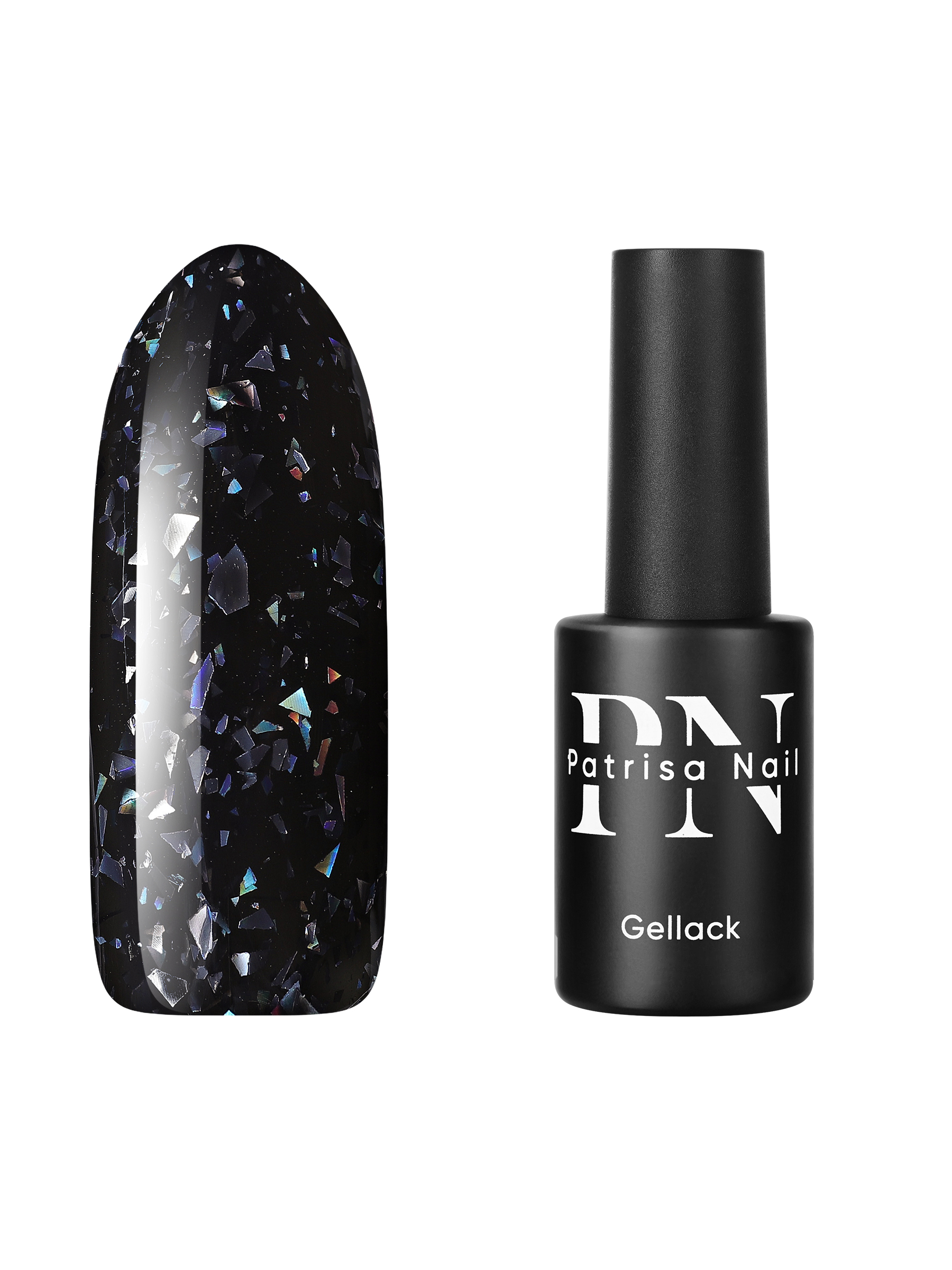

Гель-лак для ногтей Patrisa Nail Black&White №224 с глиттером 8 мл