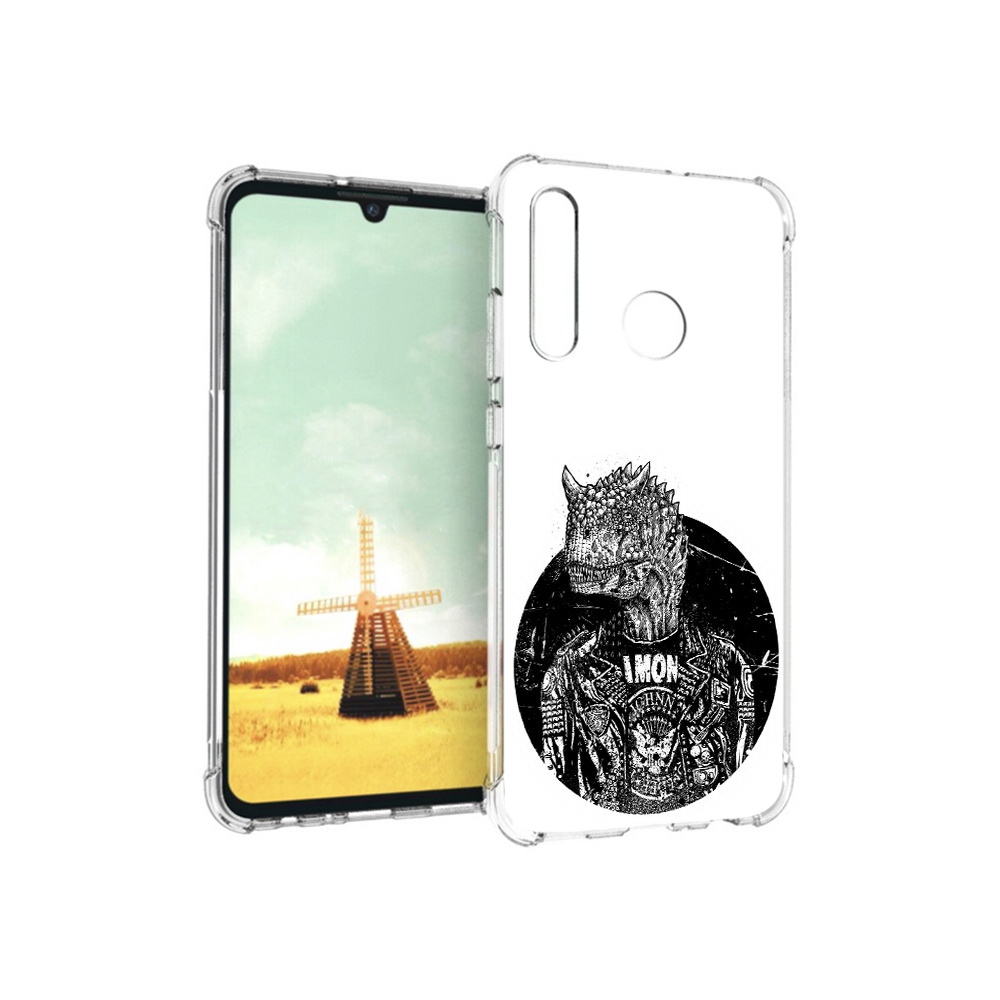 

Чехол MyPads Tocco для Huawei P Smart+ динозавр в куртке, Прозрачный, Tocco