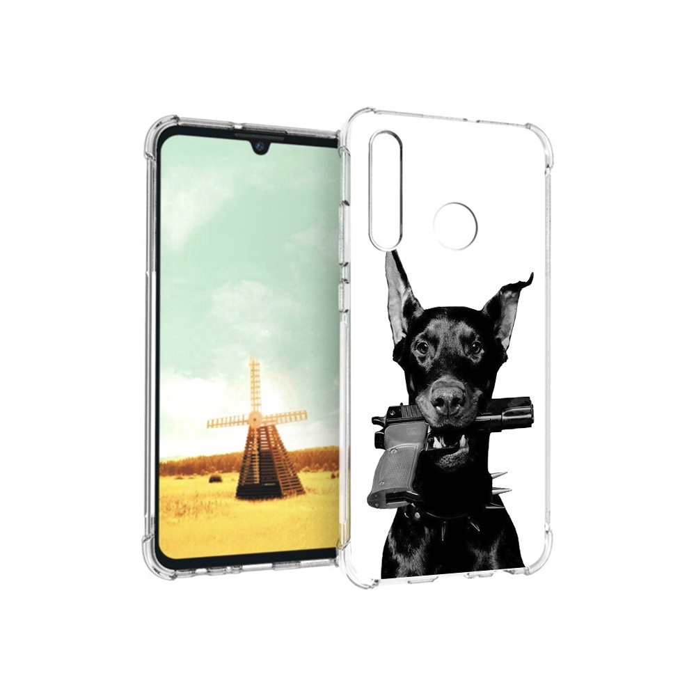 

Чехол MyPads Tocco для Huawei P Smart+ доберман с пистолетом, Прозрачный, Tocco