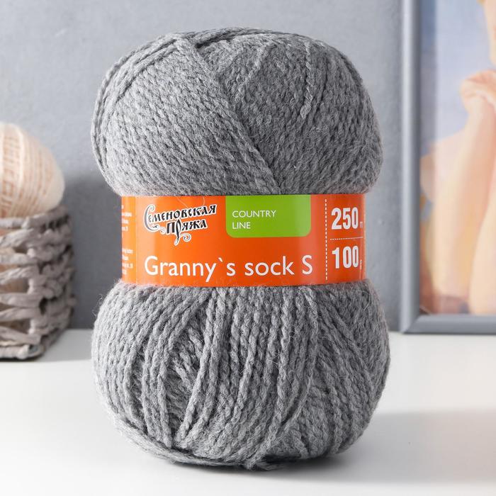 

Пряжа Granny`s sock S (Бабушкин носок ПШ) 30% шерсть 70% акрил 250м/100гр м.серый (380), Пряжа для вязания "Granny`s sock S"